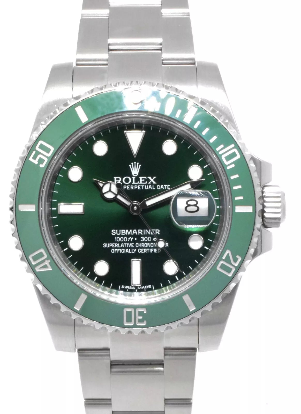 Submariner 116610 LV 40m King Green Ceramic Green Dial SS Bracelet VS31350